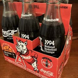 1994 Arkansas Razorbacks Basketball Champions Unopened 6 Pack Coca-Cola & Box
