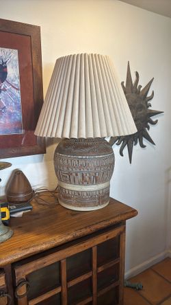 Mid Century Pottery Brutalist Style Lamp