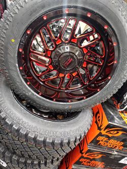 20x10 red milled offroad rims & atturo tires. $10 take home LAYAWAY. Ulohos 2940 N Keystone Mon-Sat 10-6
