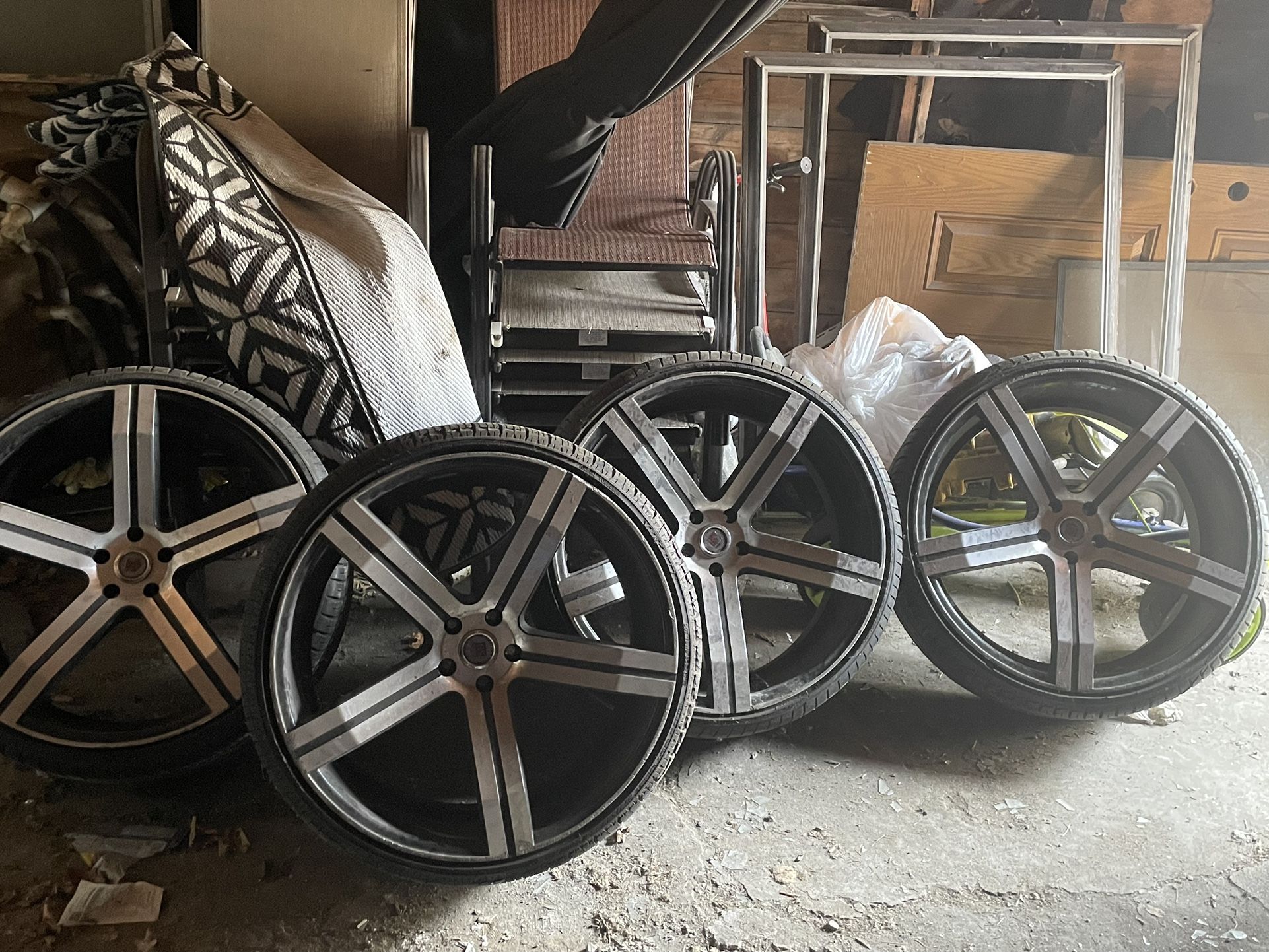 24 Inch Red Sport Rims With Tires $1600 Or Best Offer