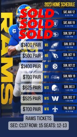Rams Tix for Sale