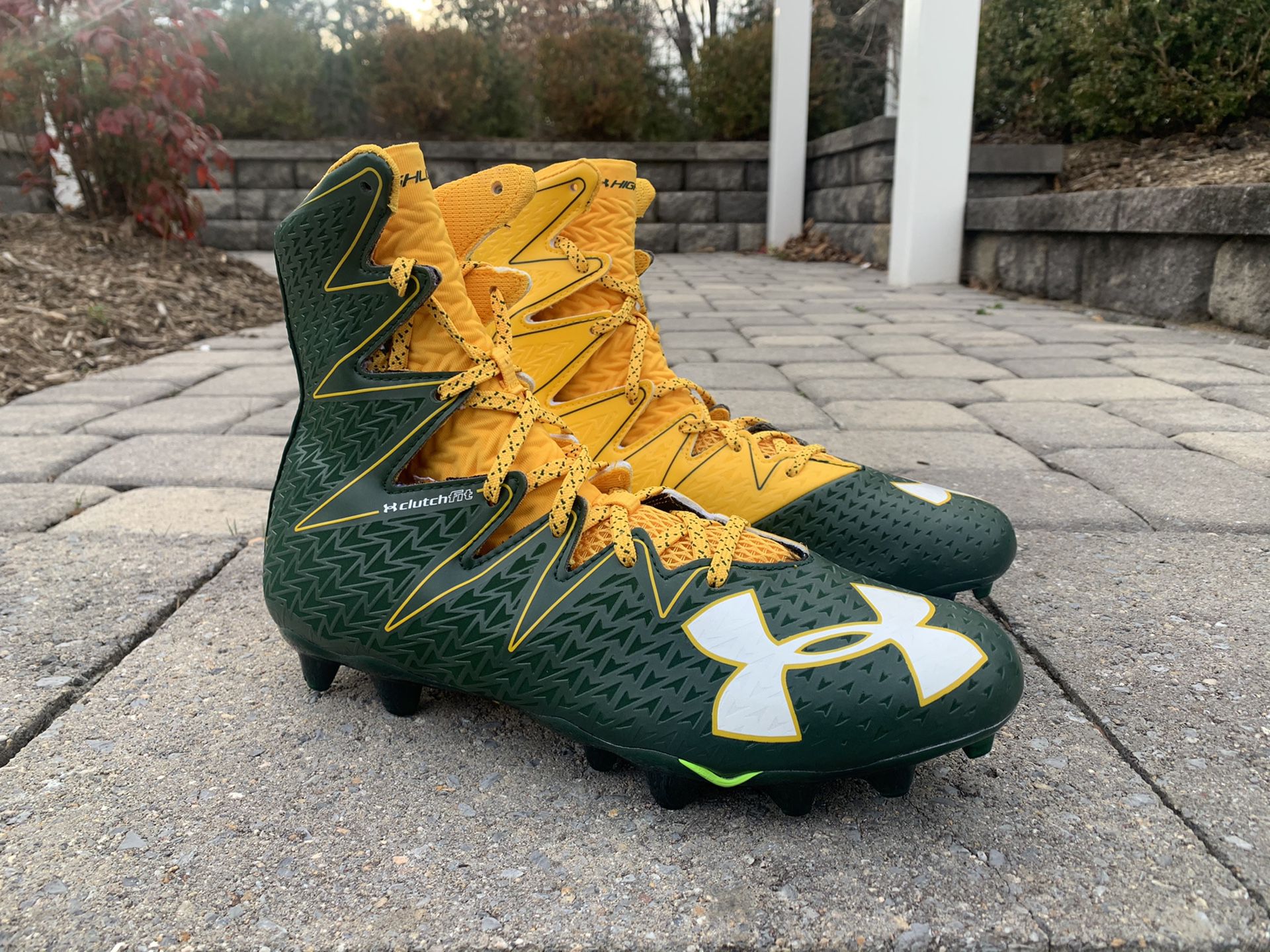 Green and Yellow Lacrosse Cleat Size 10.5