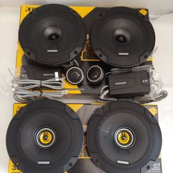 KICKER 1 PAIR 6.5" 300 WATTS COMPONENT SET WITH CROSSOVER & 1 PAIR 6.5" 2 WAY 300 WATTS CAR SPEAKER