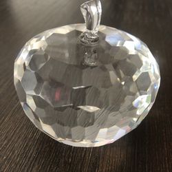 Glass Crystal Apple Paperweight 