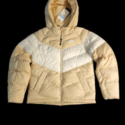 NEW Nike Puffer Kids Size M Jacket Coat Beige/White With Tags