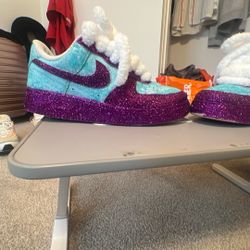 Customized Air Forces  And Nike Slides 