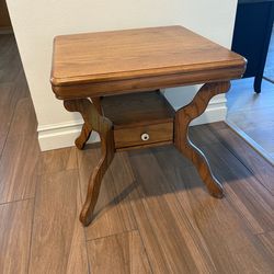 MCM end table with small drawer
