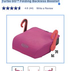 Turbo GO Folding Backless Booster Seat Brand New