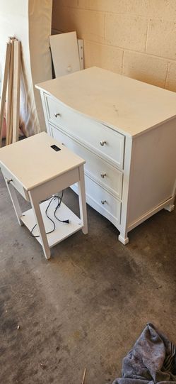 White Dresser and Nightstand Set