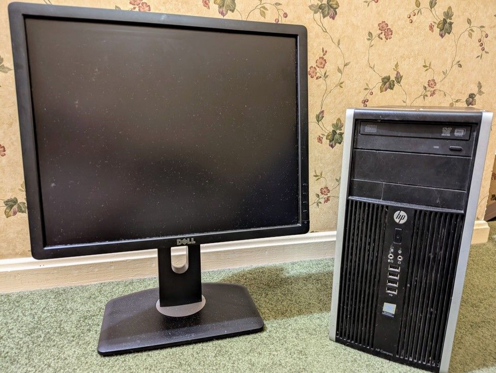 HP Desktop With Dell Monitor Combo