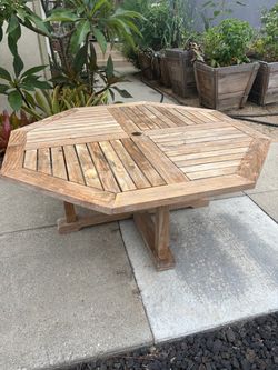 Octagonal Teak Outdoor Patio Dining Table