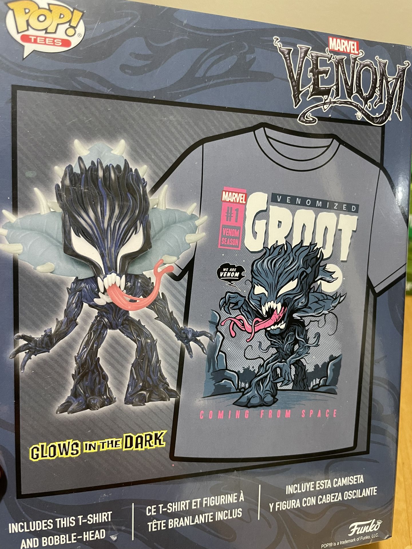 Funko Pop! Marvel Venomized Groot Glow in Dark & Tee Size L And XL Available 