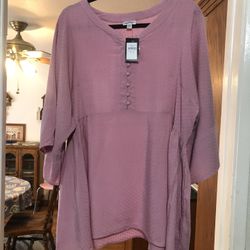 Brand New With tags:  Womens Size 14 / 16 Tunic Length Too “Tunic Dobby Popover.  Color Blush.  Brand New With Tags .  Brand Avenue .  