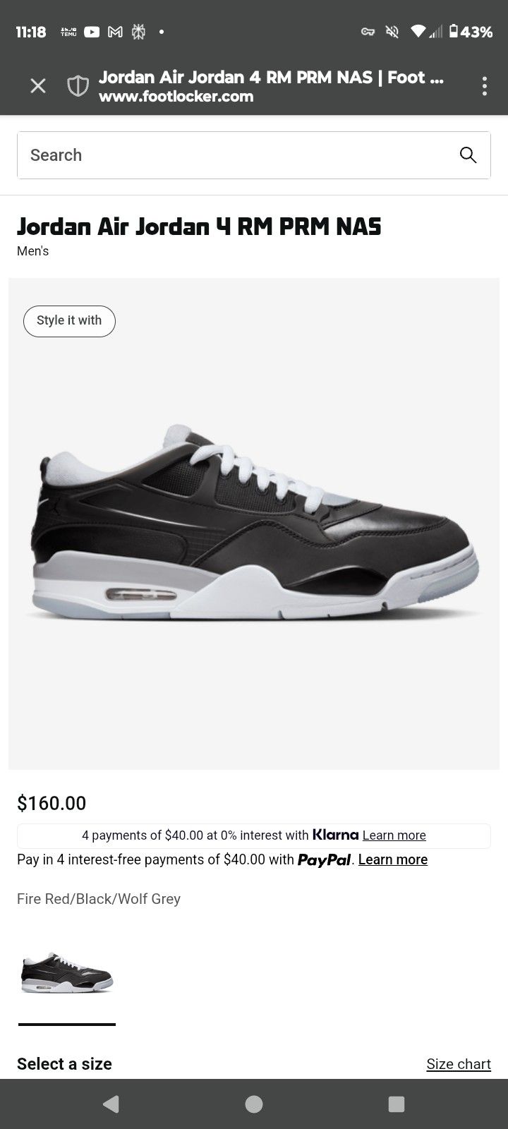 Air Jordans 4 RM PRM, men's (8.5) 