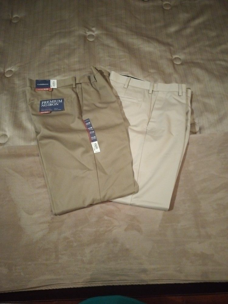 Two Men's New Croft And Barrow Pants 32x30