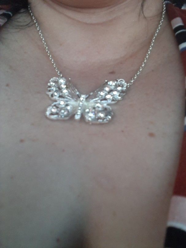 Beautiful Silver Butterfly Necklace