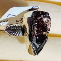 BEAUTIFULLY NATURAL, ROUGH CUT, YET HIGHLY POLISHED, AFRICAN AMETHYST, STERLING. 7