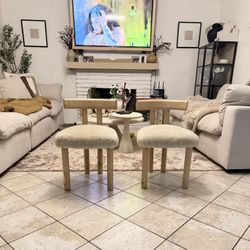 CB2 Perle Shearling Dining/Accent Chairs Set Of 2 $450