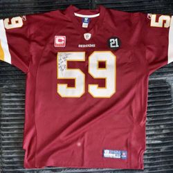 Signed London Fletcher Authentic On-Field Redskins Jersey