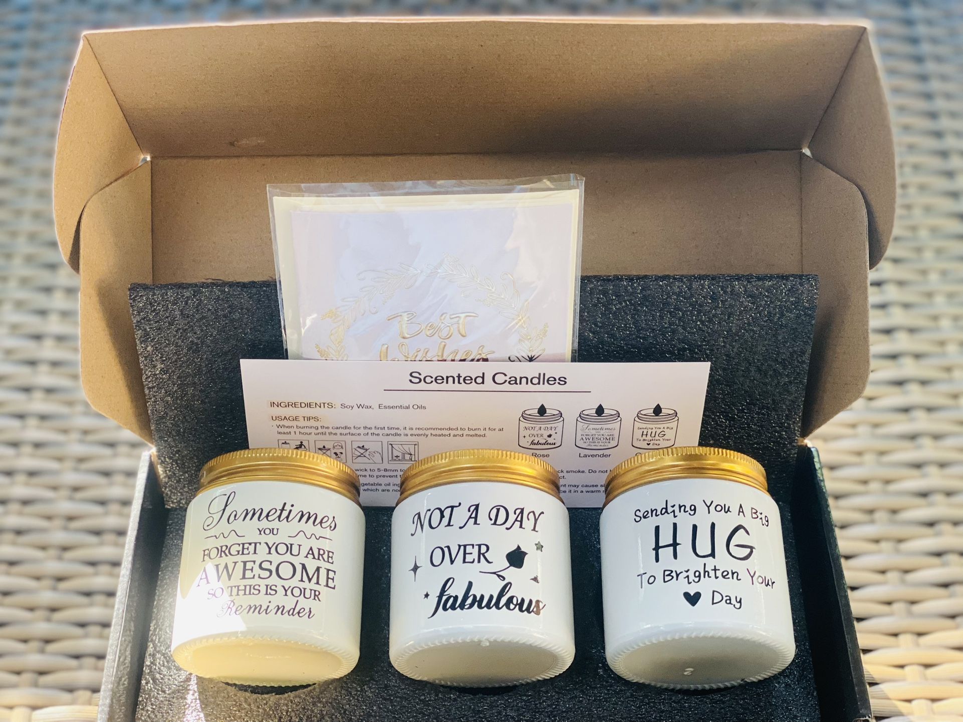 Scent Candles Gift Set With Wishes Letter