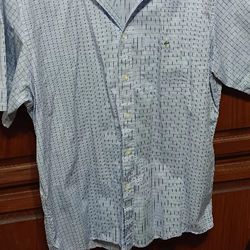 Lacoste Plaid Button Up Men's Shirt Size 45 (X Large) Blue

 Plaid Button Up ,short Sleve
