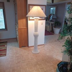 Modern  Grecian Style White Plaster Floor Lamp