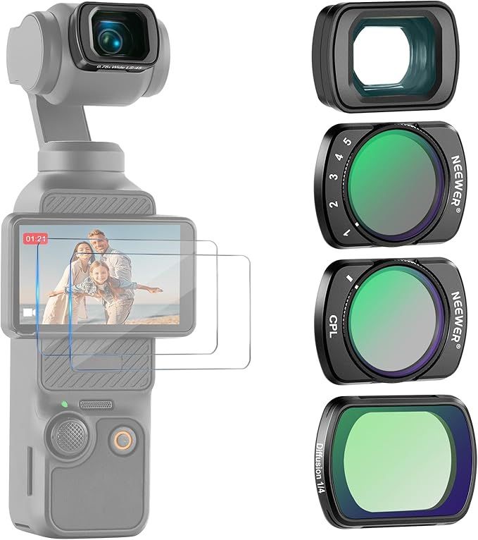 NEEWER Filter Set (3 Pack) with 0.75X Wide Angle Lens 108° FOV