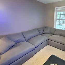 Gray Cloud Couch Modular Sectional Sofa 