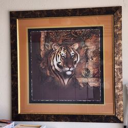 Tiger painting frame 36" x 36"