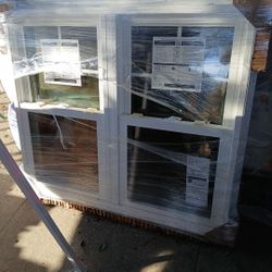 Twin New Construction White Vinyl Windows