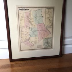 Framed Antique Map Of Brookfield