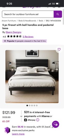 Queen bed frame and 3 Drawer Dresser bundle