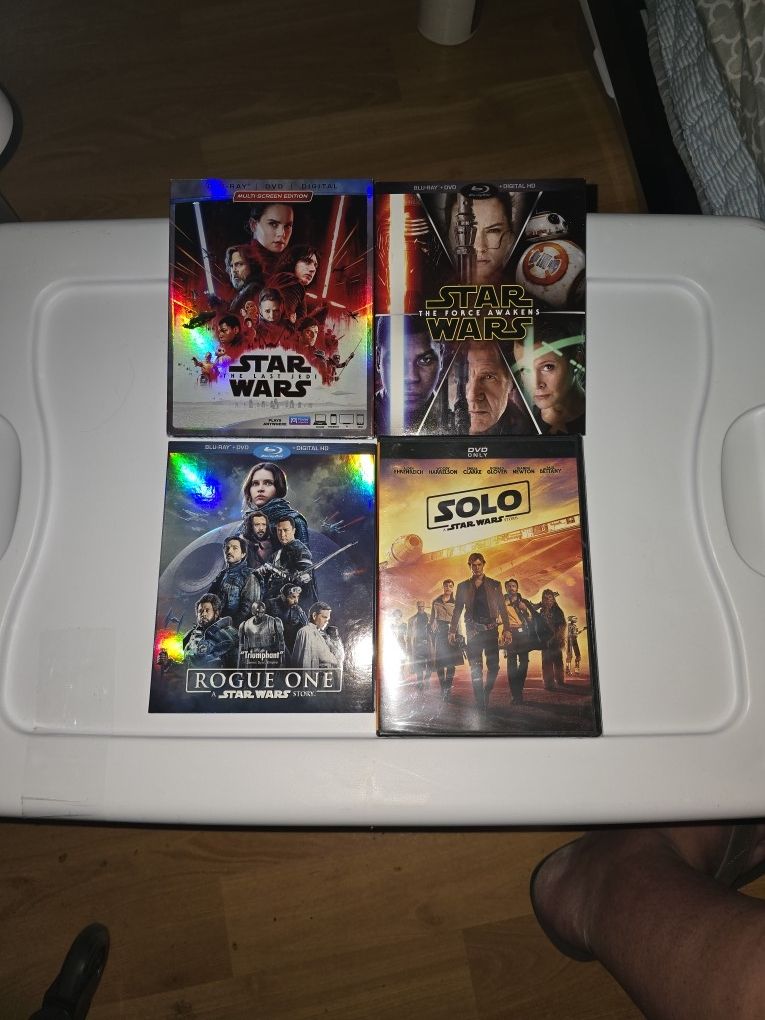 Star Wars dvd and blu ray movie bundle
