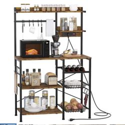 Furogee kitchen Bakers Rack With Charging Station 