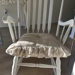 Rocking Chair - White Wooden 