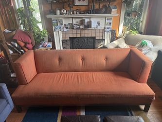 Orange living room couch-FREE