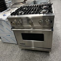 Viking Professional Stainless Steel 30” Gas Range Stove 4 Burners 