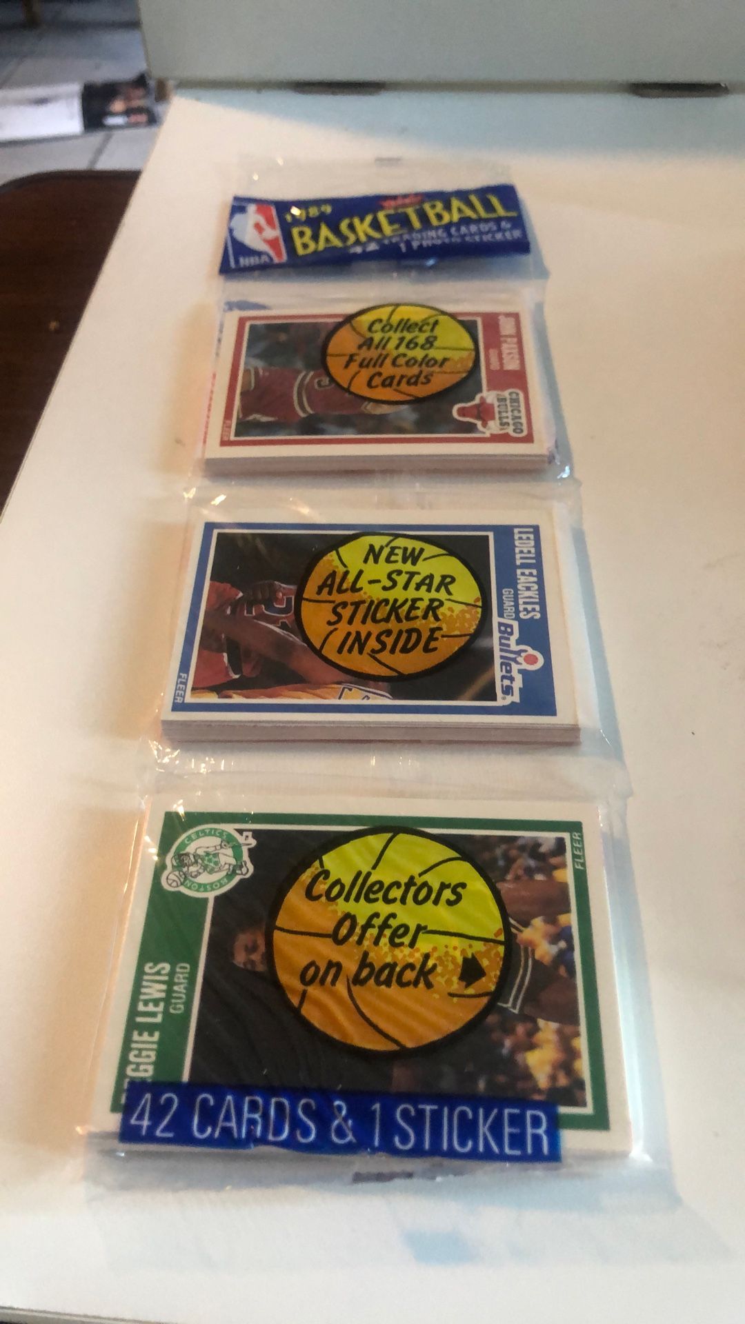 Rack 1989 Fleer Basketball Cards Each Rack Has 3 Packs 