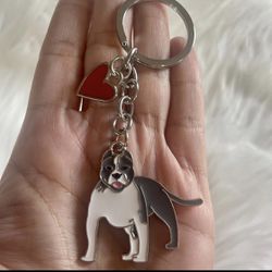 Brand New Cute Pitbull Bully Dog Charm Keychain