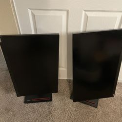 Two 27” Lenovo Monitors Like New 