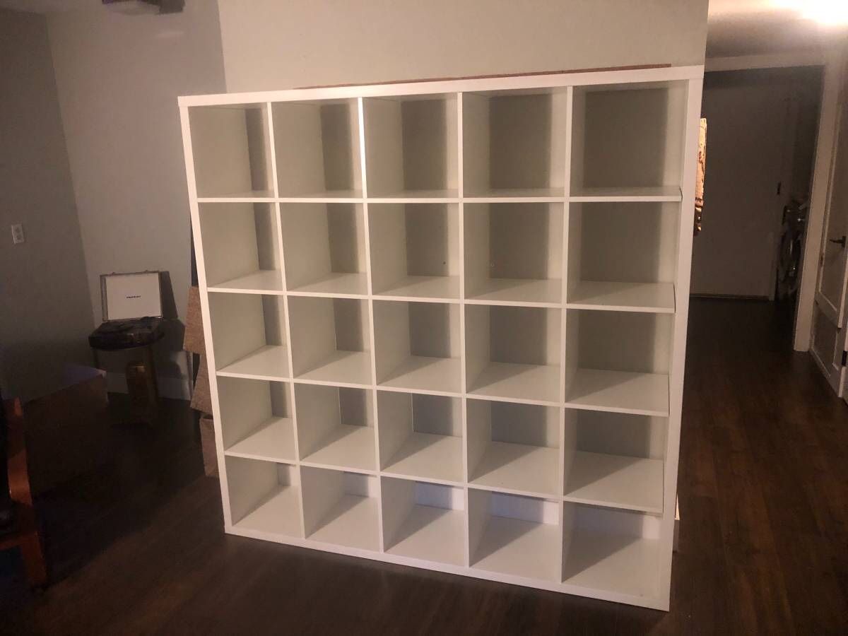 6 ft x 6 ft white shelves