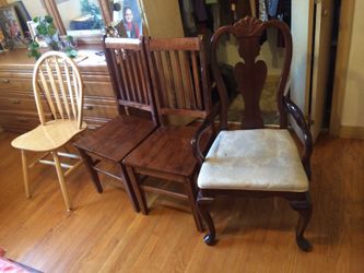 4 wooden chairs