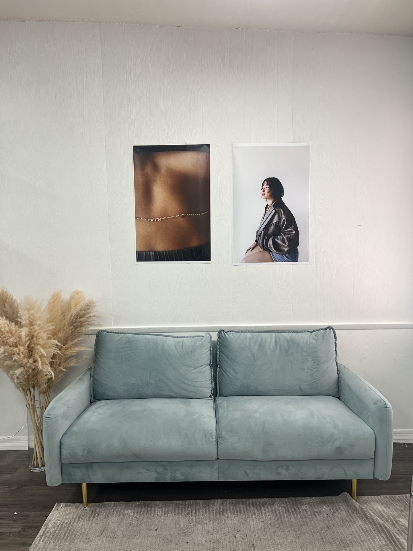 Blue Suede couch 