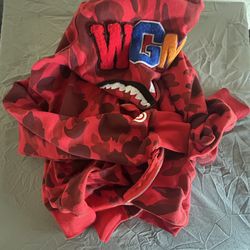 red Bape Hoodie Size small