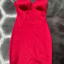 Red Satin Mini Dress