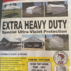 12x20  Valance White Tarp