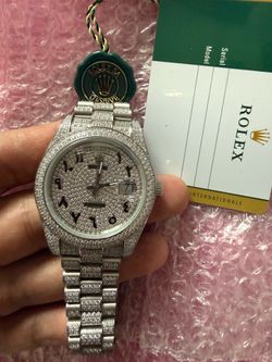 Rolex Iced Out Moissanite Watch
