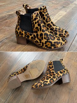 Leopard Print Ankle Boots – Women’s Size 8.5