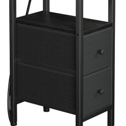 LOAKEKEL Narrow End Table Living Room with Charging Station.