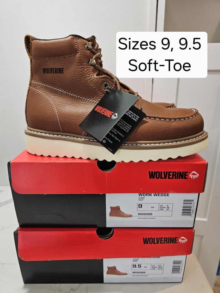 Wolverine Soft Toe Work Boots Size 9 And 9.5